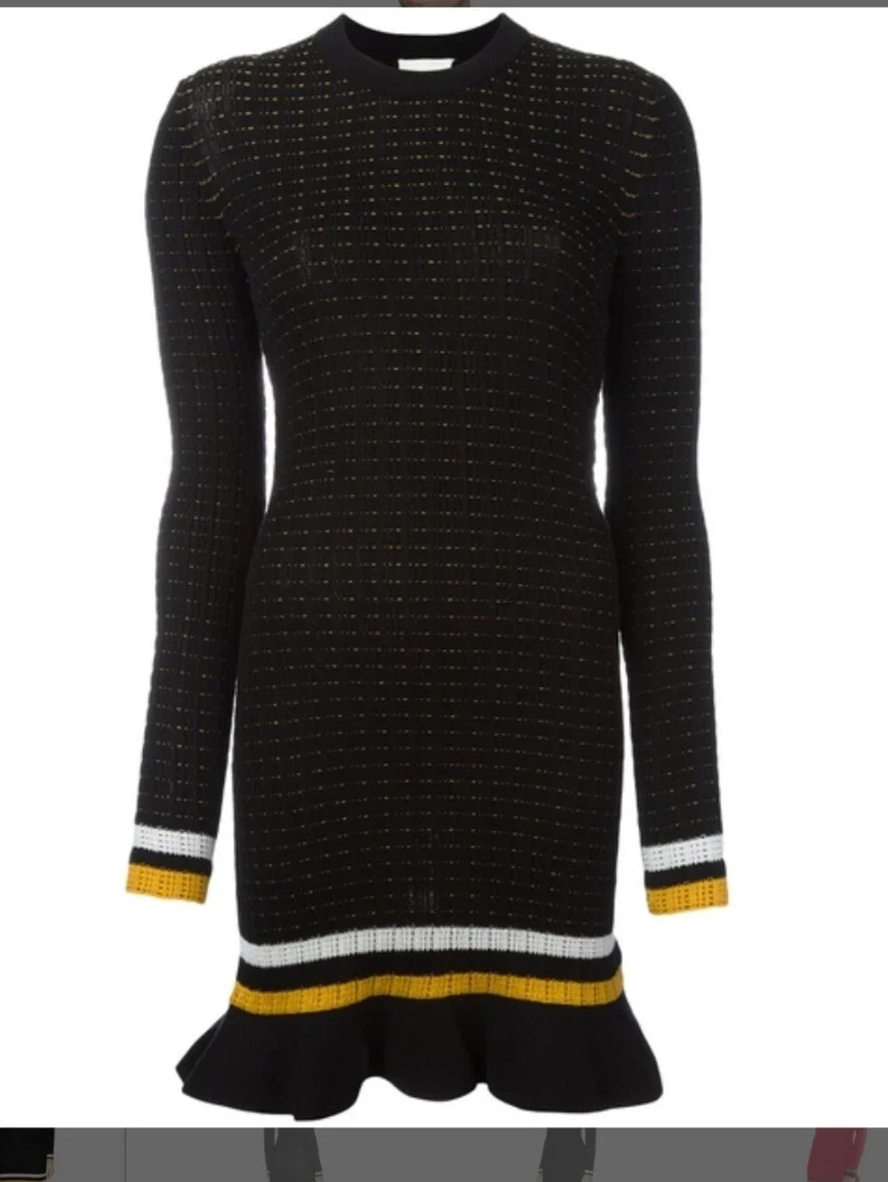 Phillip Lim Striped Ruffle Hem Knit Dress. - Picture 5 of 16